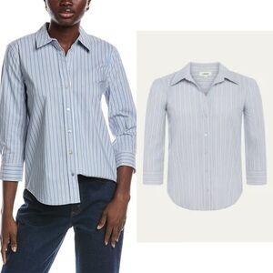 NWT L'Agence Daniella striped three-quarter sleeve shirt
